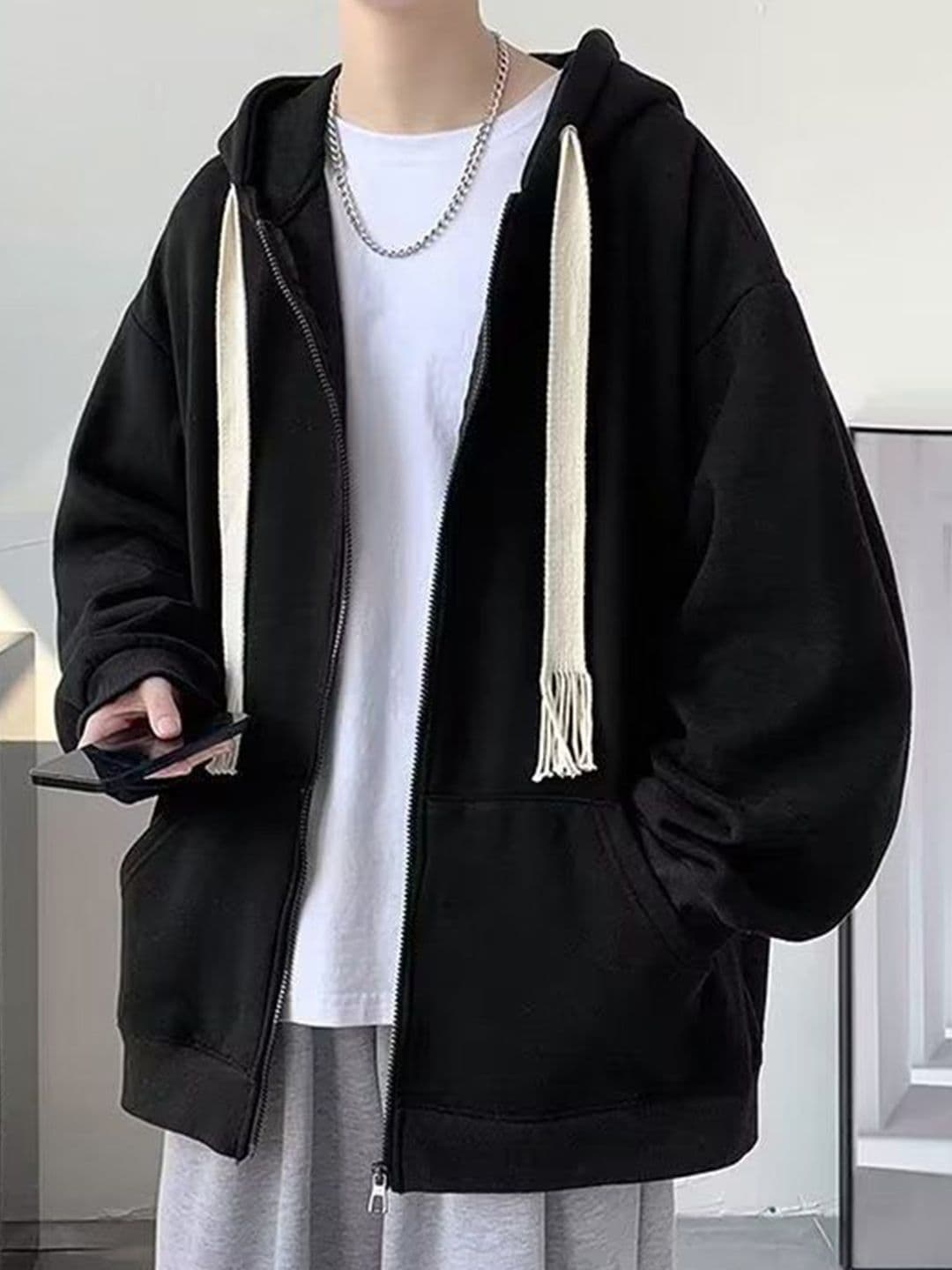 StyleCast x Revolte Men Hooded Front-Open Sweatshirt - view 1