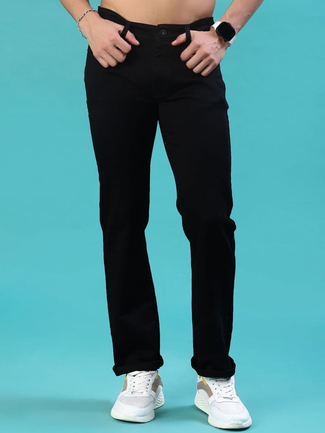 V-Mart Men Regular Fit Mid-Rise Stretchable Cotton Jeans - view 1
