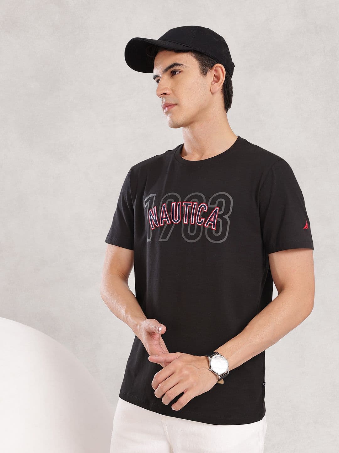 Nautica Brand Logo Applique T-shirt - view 1