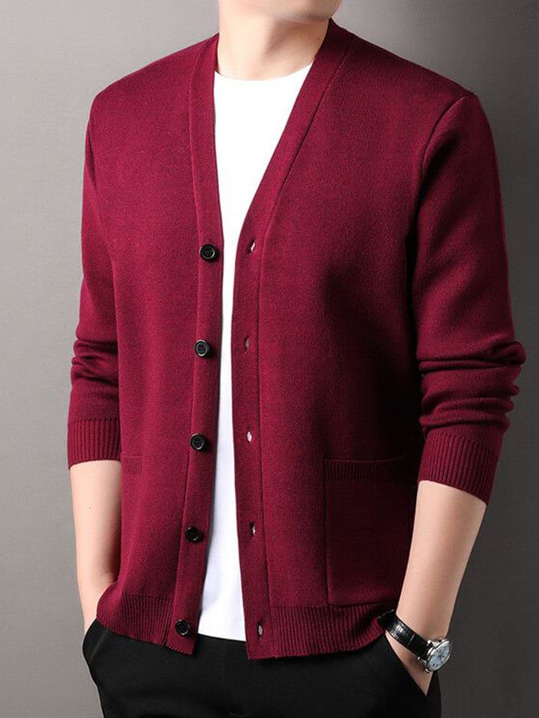 StyleCast Men Shawl Collar Quilted Jacket With Patchwork - view 1