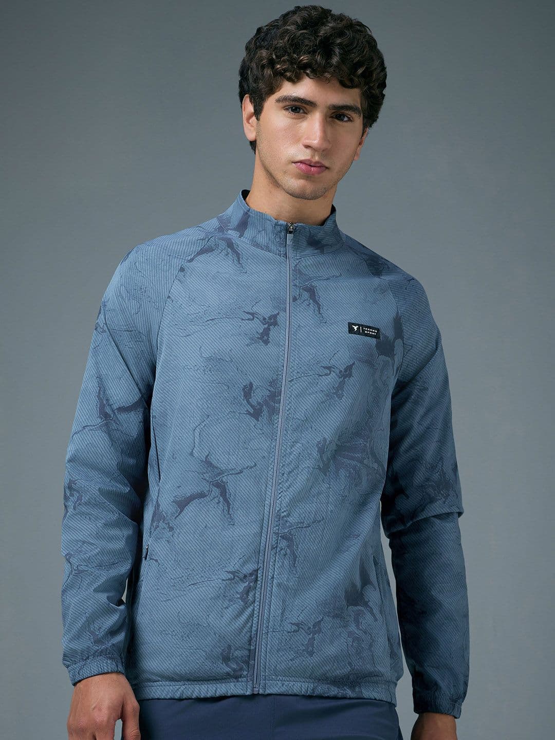 Technosport Men Mock Collar Abstract Printed Lightweight Sporty Jacket - view 1