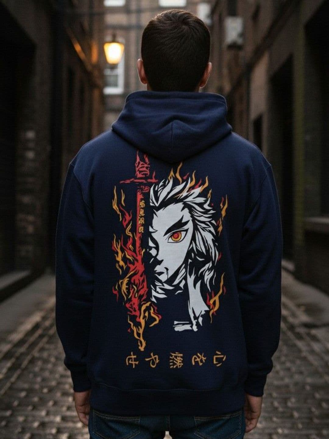 STARFOX Men Demon Slayer Graphic Printed Full Sleeve Hooded Sweatshirt - view 1