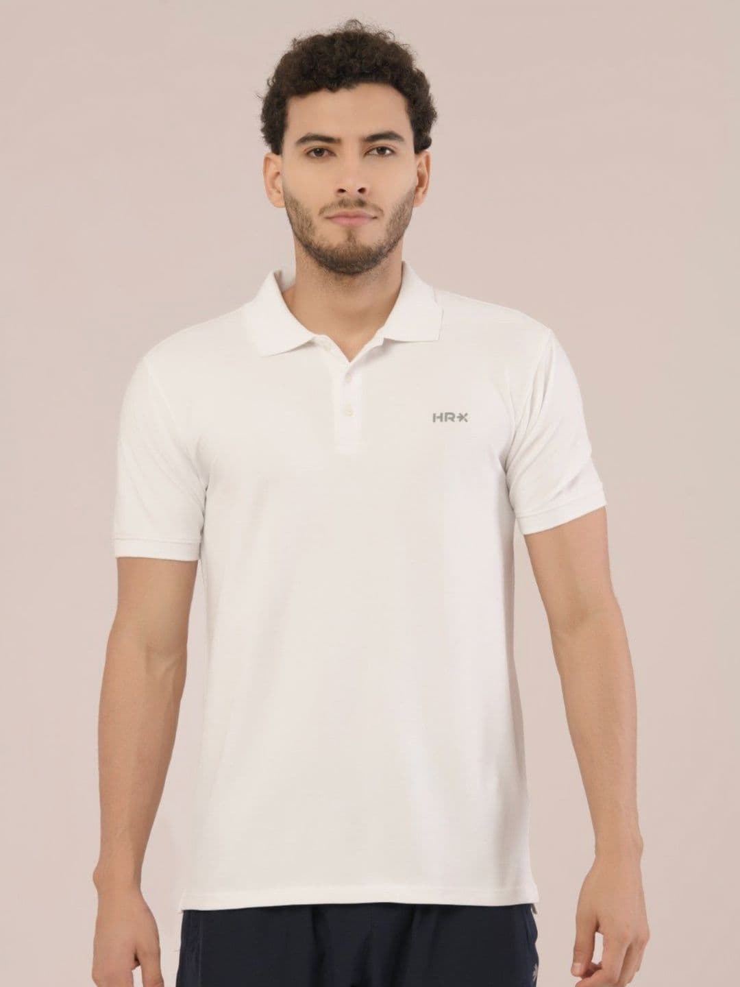 HRX by Hrithik Roshan Men Brand Logo Printed Polo Collar Cotton T-shirt - view 1