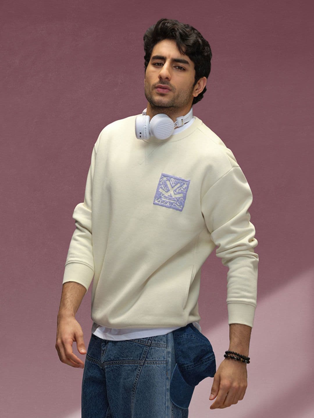 WROGN Men Brand Logo Printed Round Neck Long Sleeves Pullover Sweatshirt - view 1