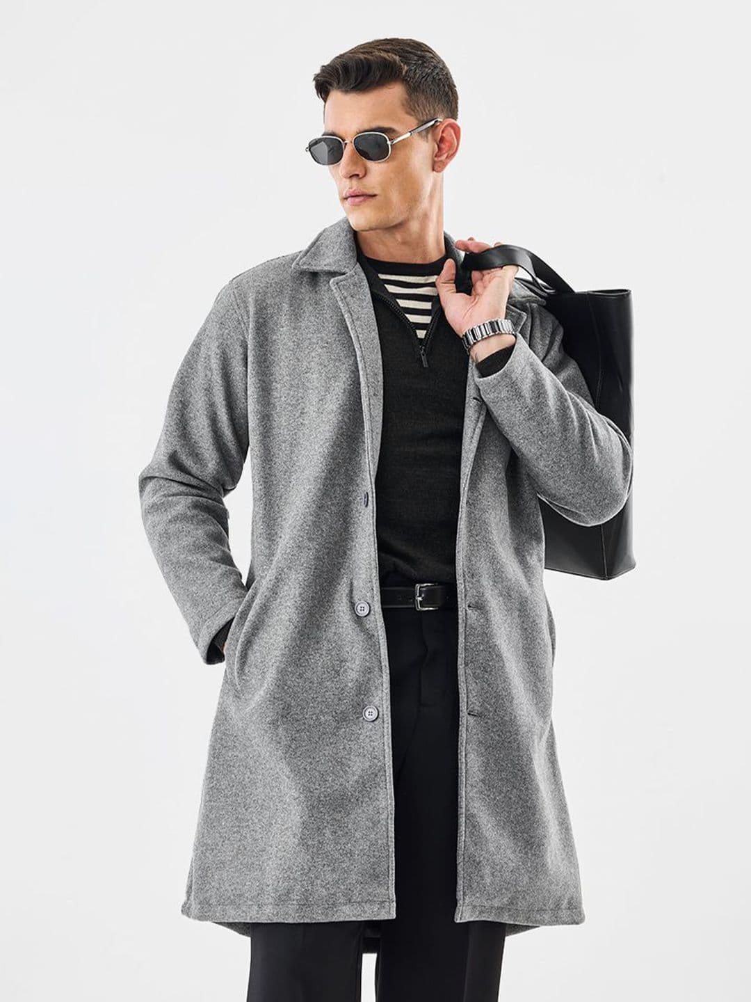 Snitch Men Solid Long Sleeves Longline Tailored Jacket - view 1