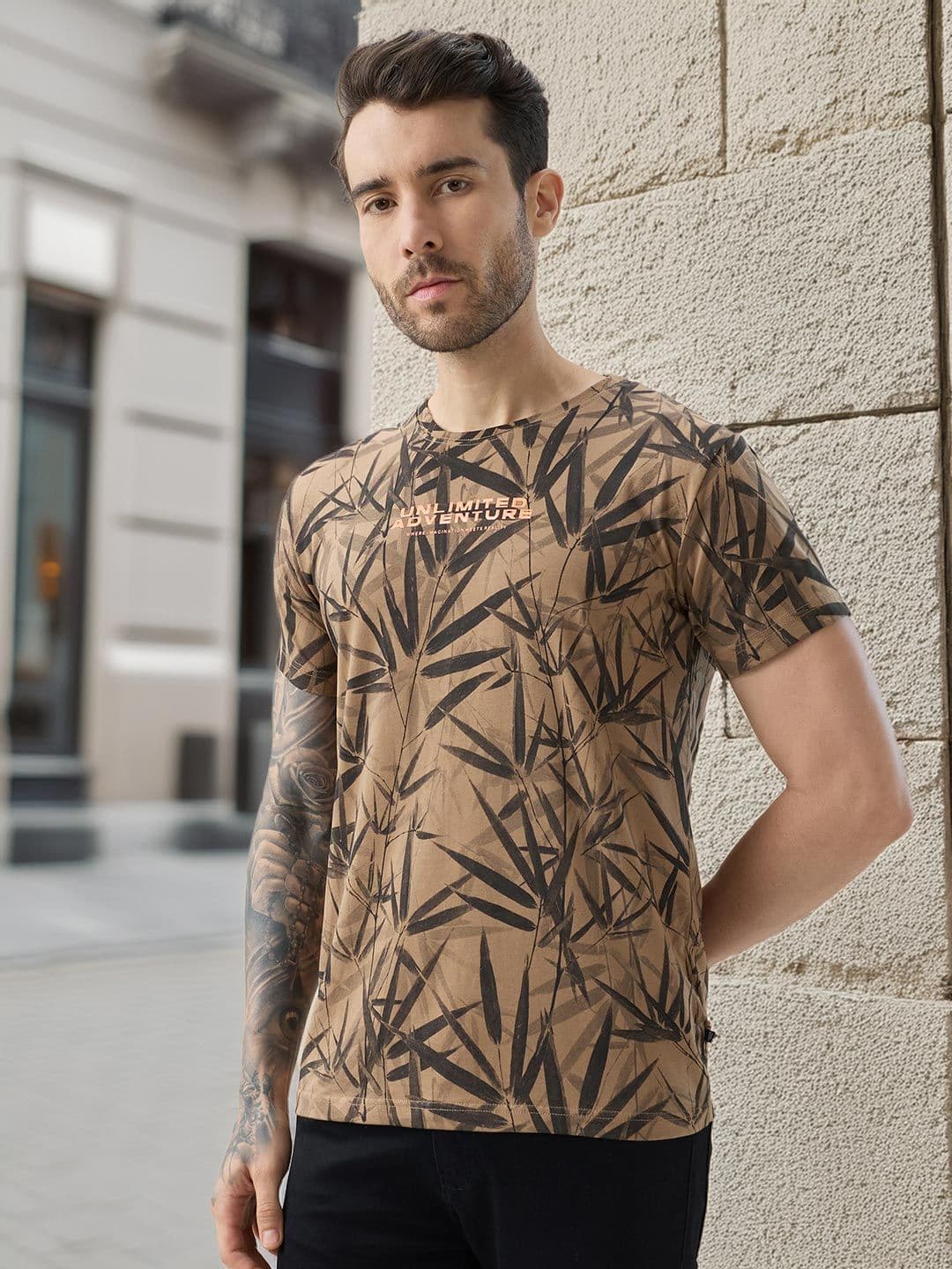 Status Quo Floral Printed Tropical Cotton T-shirt - view 1