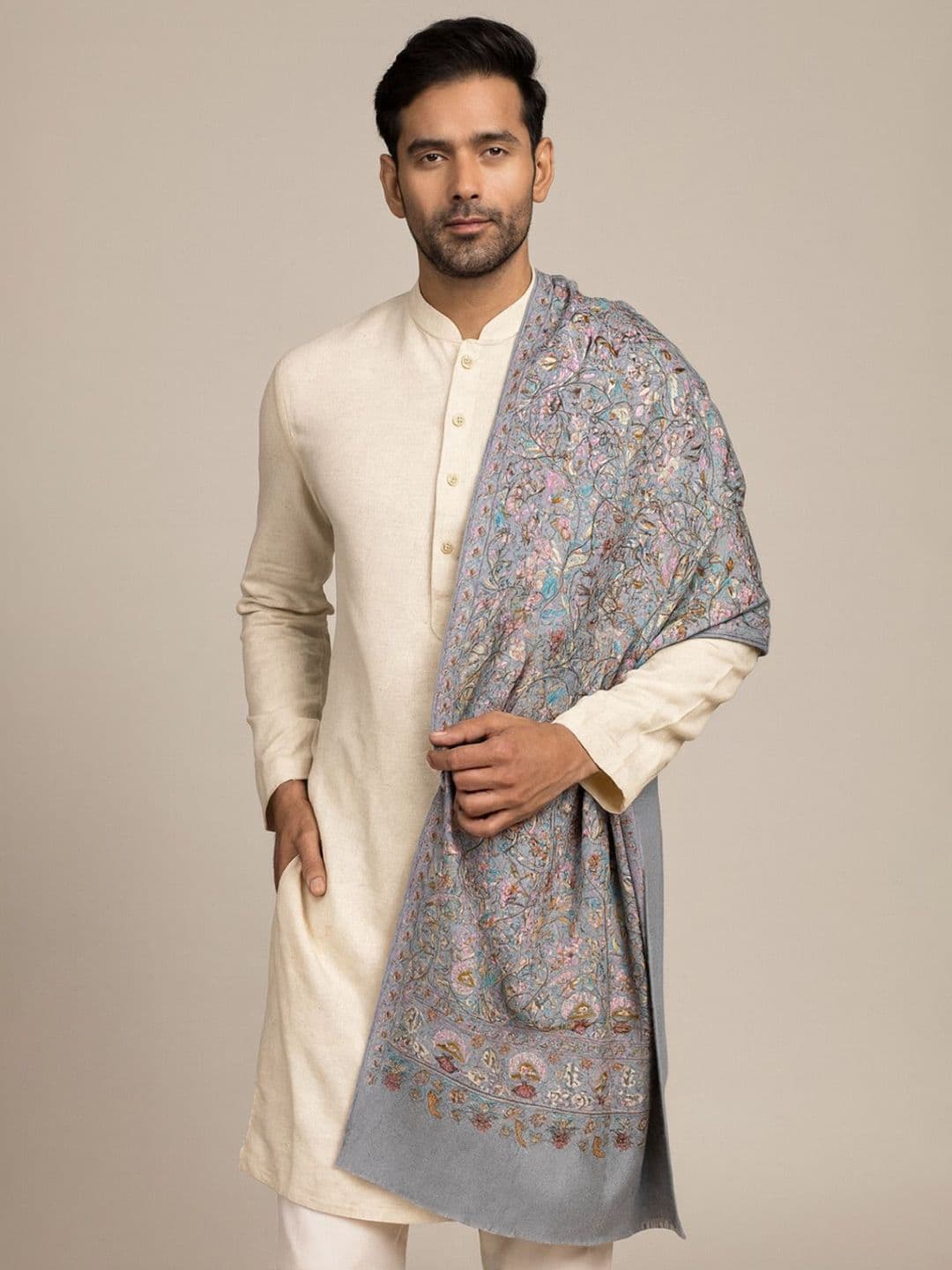 MUFFLY Men Woven Soft Bamboo Kalamkari Woven Design Printed Stole - view 1