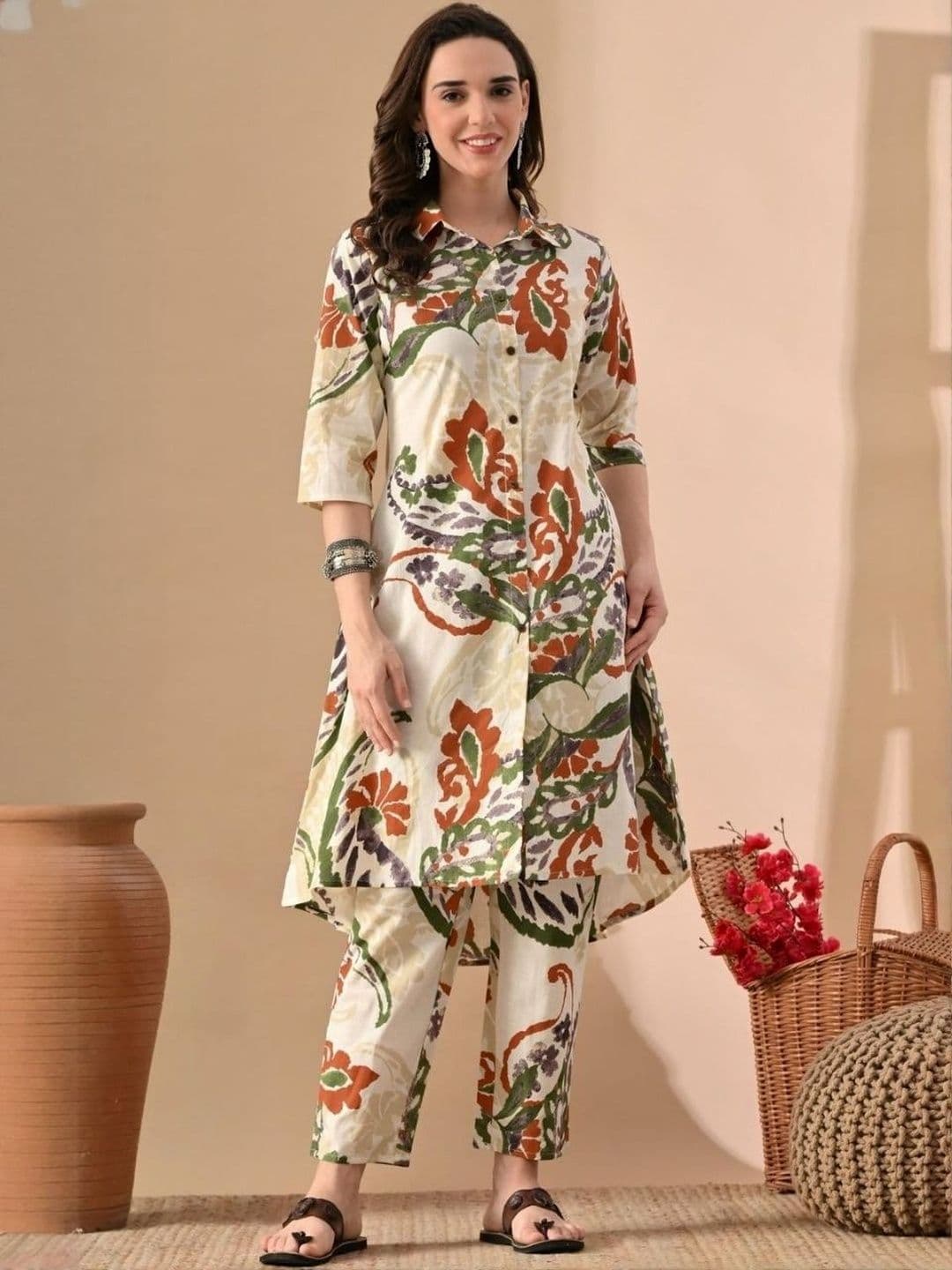 KALINI KALIN Printed Tunic With Trousers Co-Ords - view 1