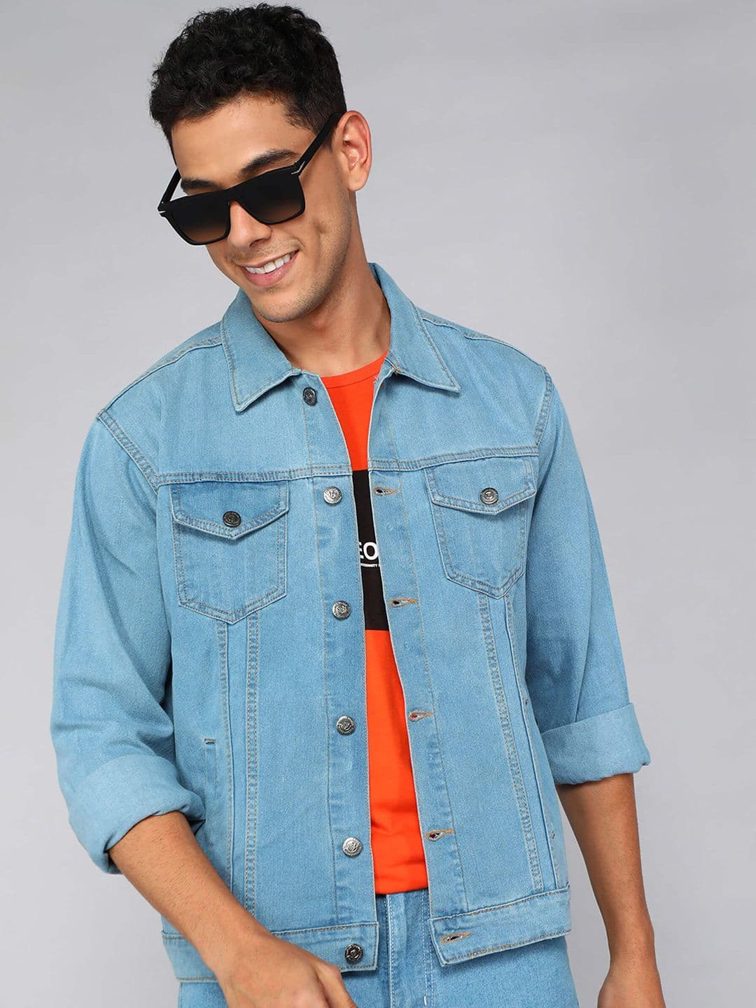 FTX Men Regular Fit Solid Denim Jacket - view 1