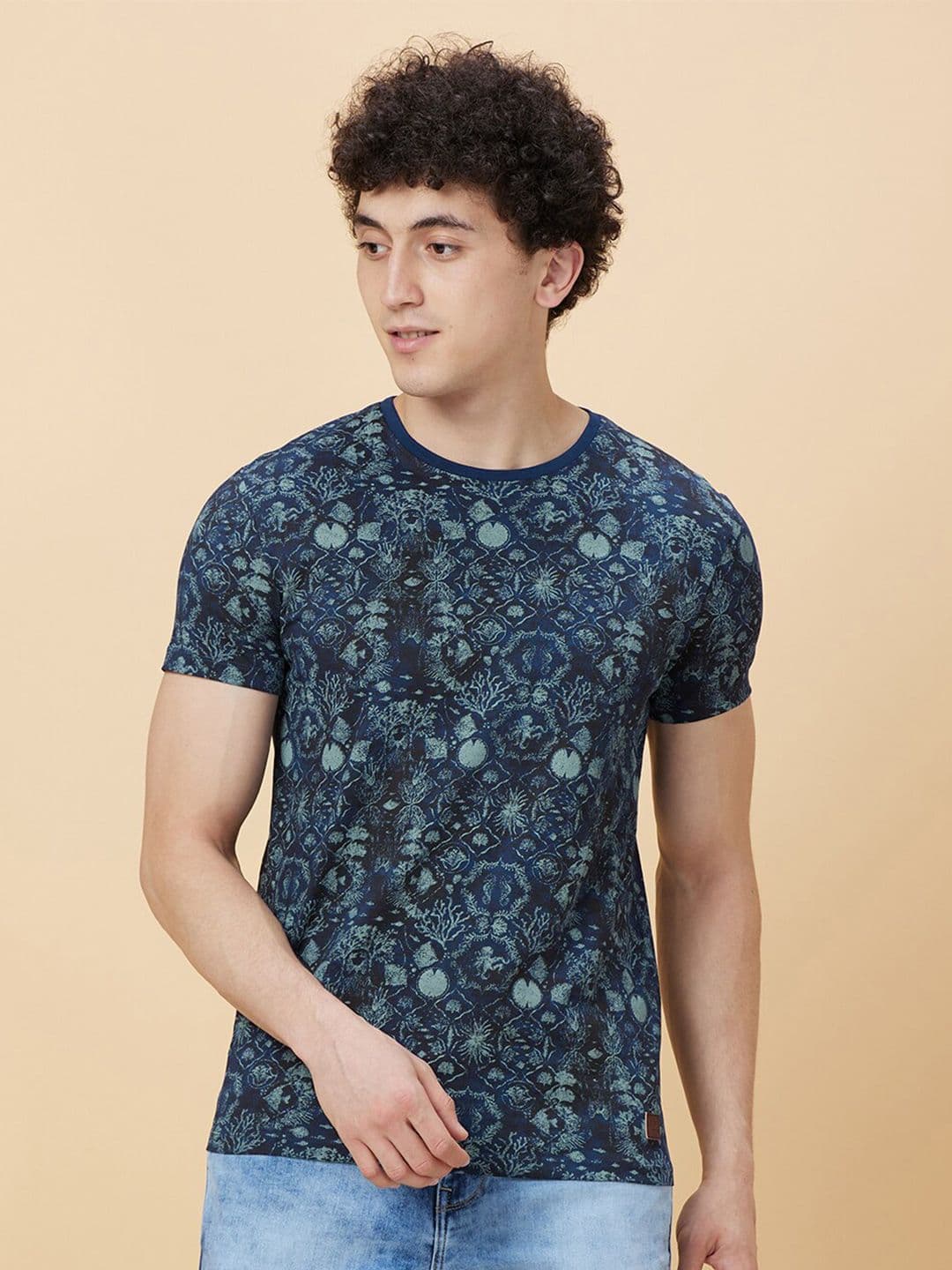 Being Human Abstract Printed Round Neck Casual T-shirt - view 1