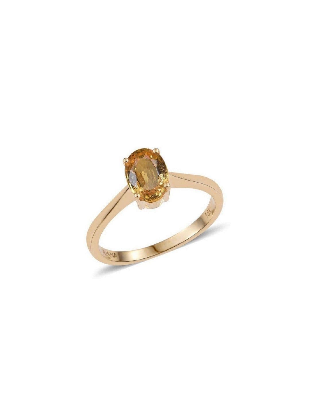 RAVIOUR LIFESTYLE Unisex Gold-Plated Yellow Sapphire Finger Ring - view 1