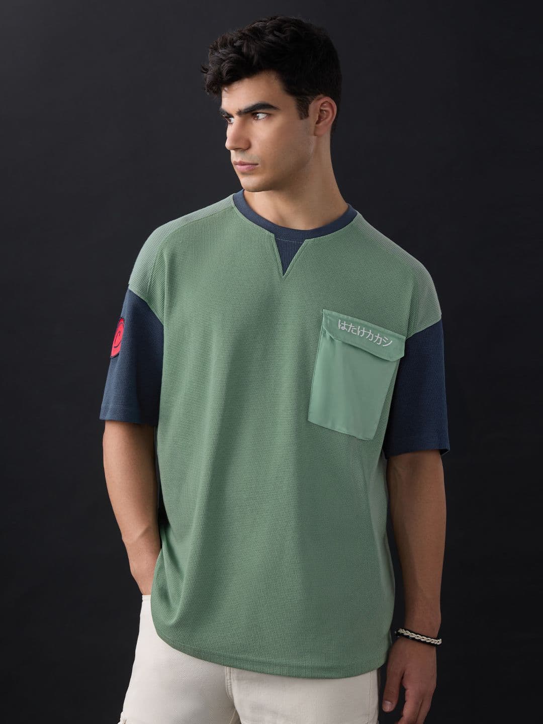 The Souled Store Men Oversized Naruto Green Tshirts - view 1