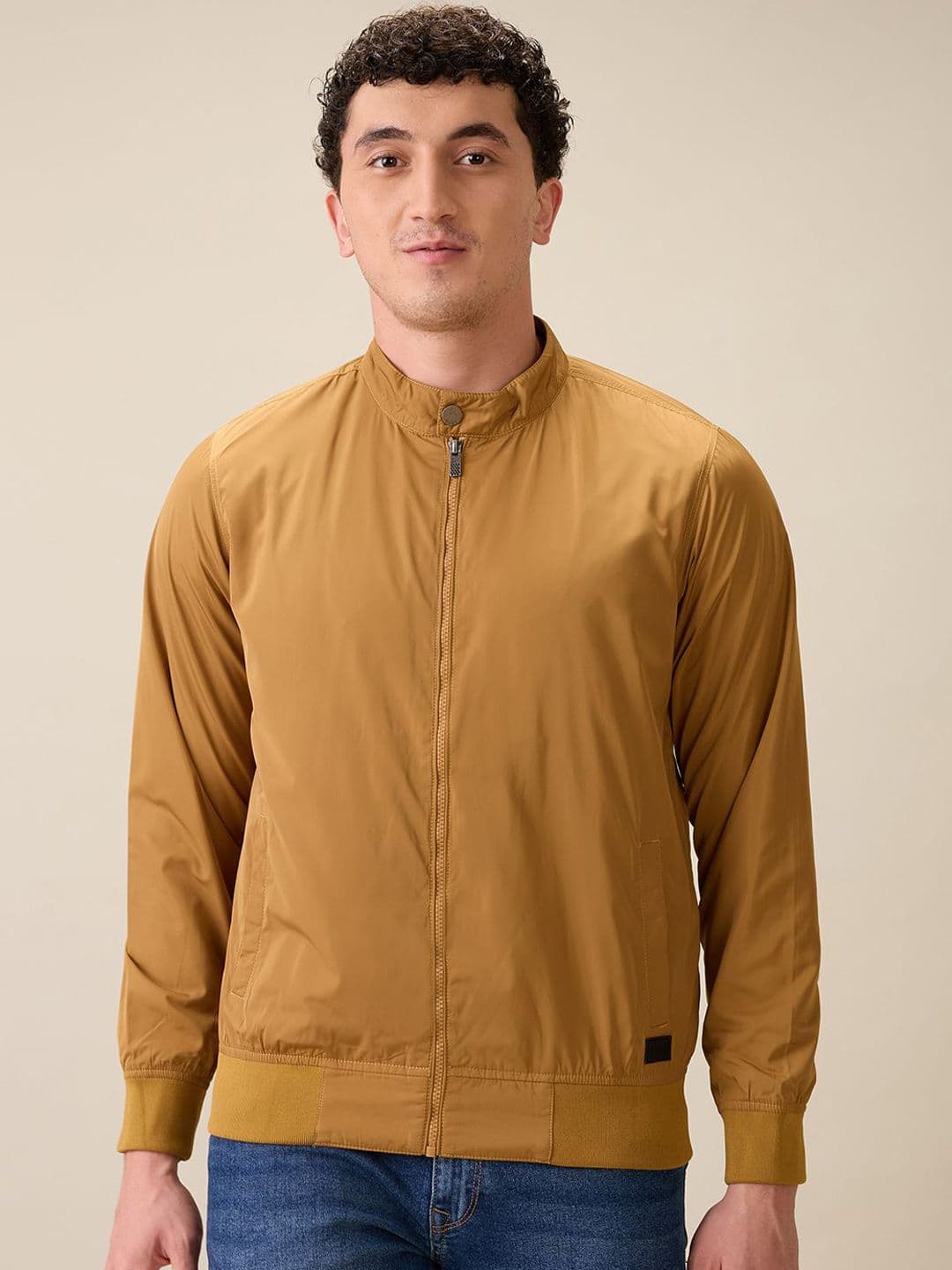 Parx Men Stand Collar Solid Bomber Jacket - view 1