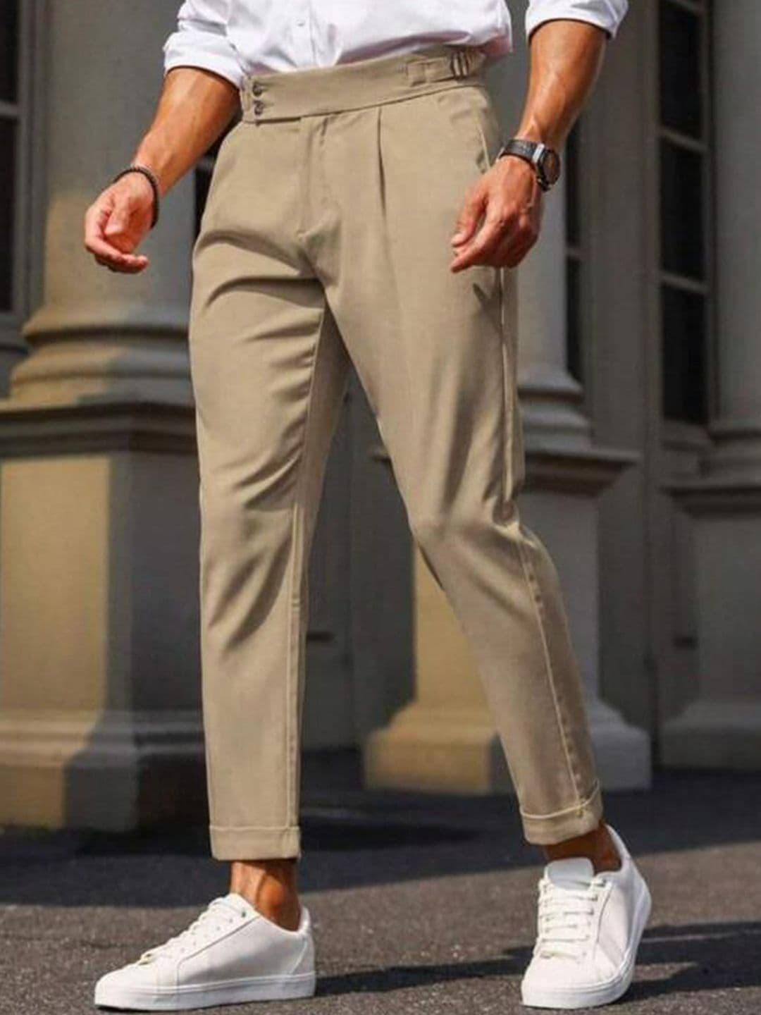 Next One Men Classic Easy Wash Pleated Gurkha Trousers - view 1