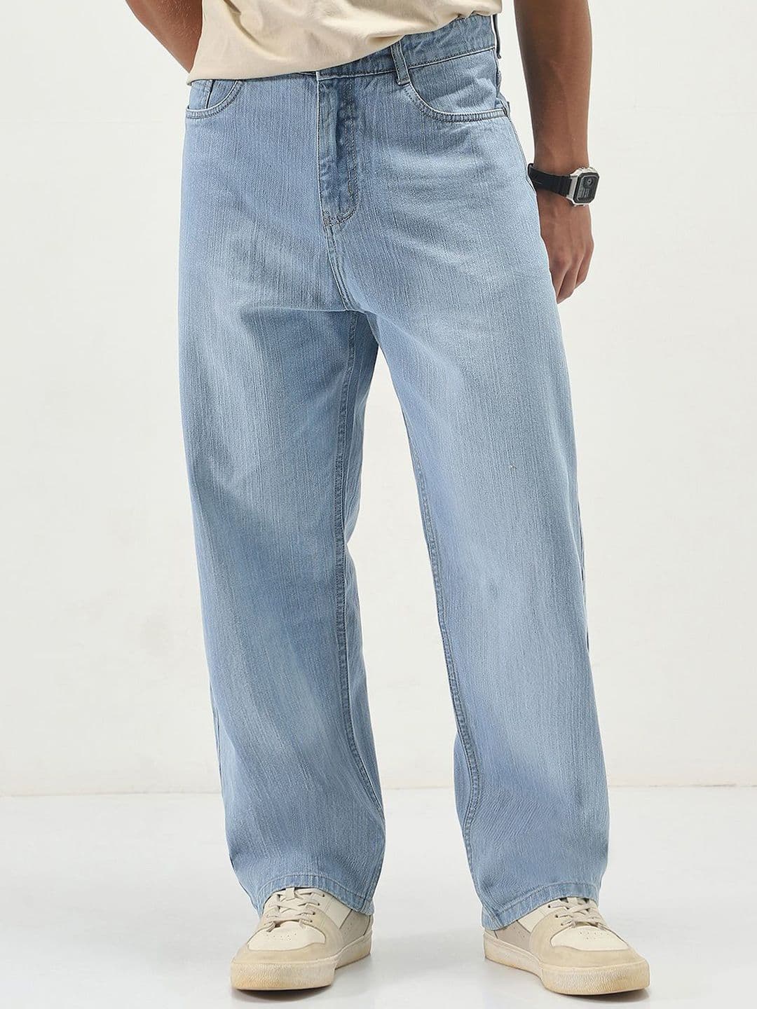 Urbano Fashion Men Loose Baggy Fit Non-Stretchable Washed Denim Jeans - view 1