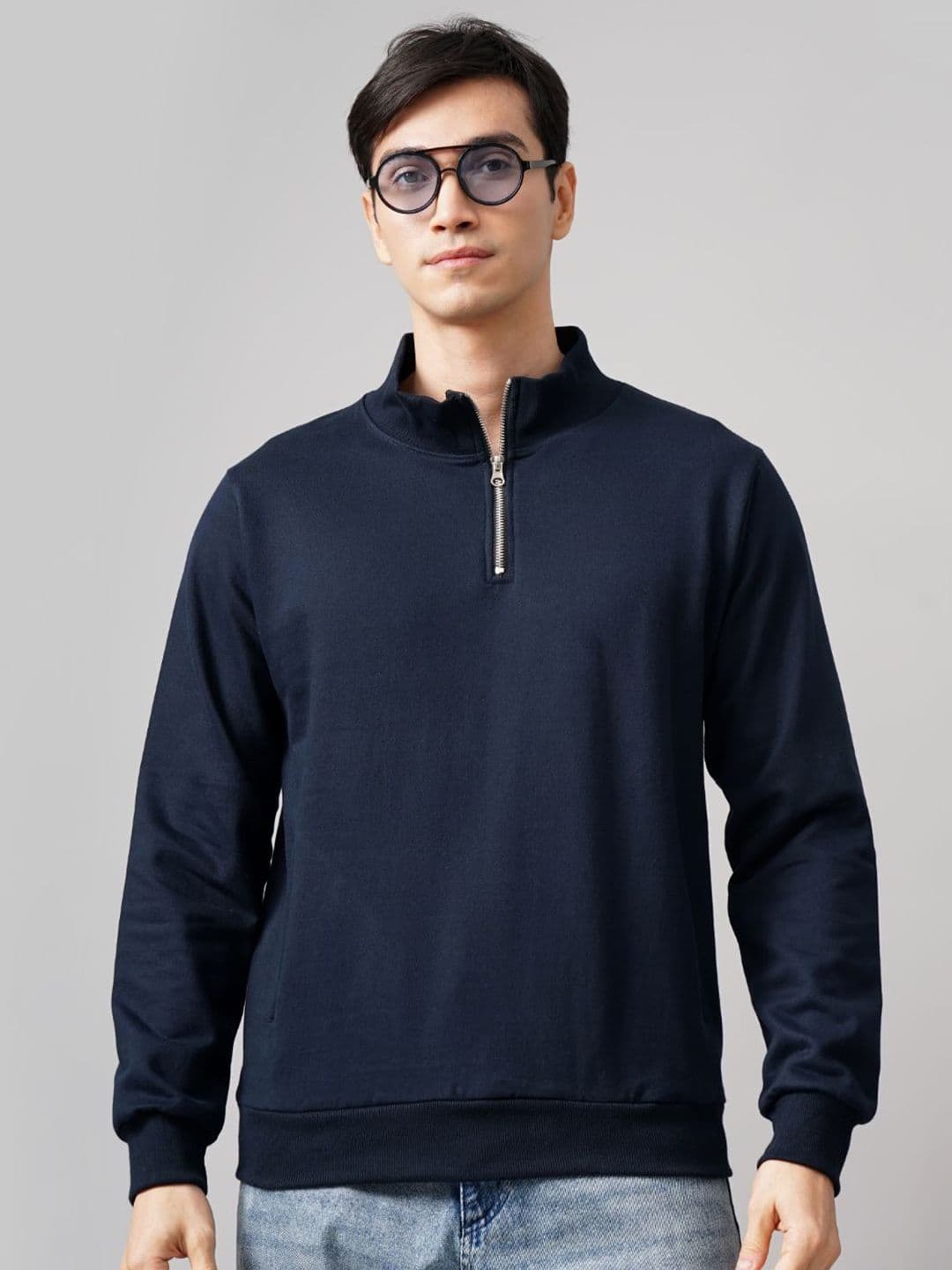 PAUL STREET Men High Neck Long Sleeves Cotton Sweatshirt - view 1
