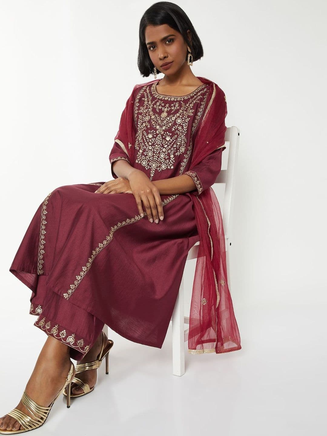 Max Women Embroidered A-line Kurta Set - view 1