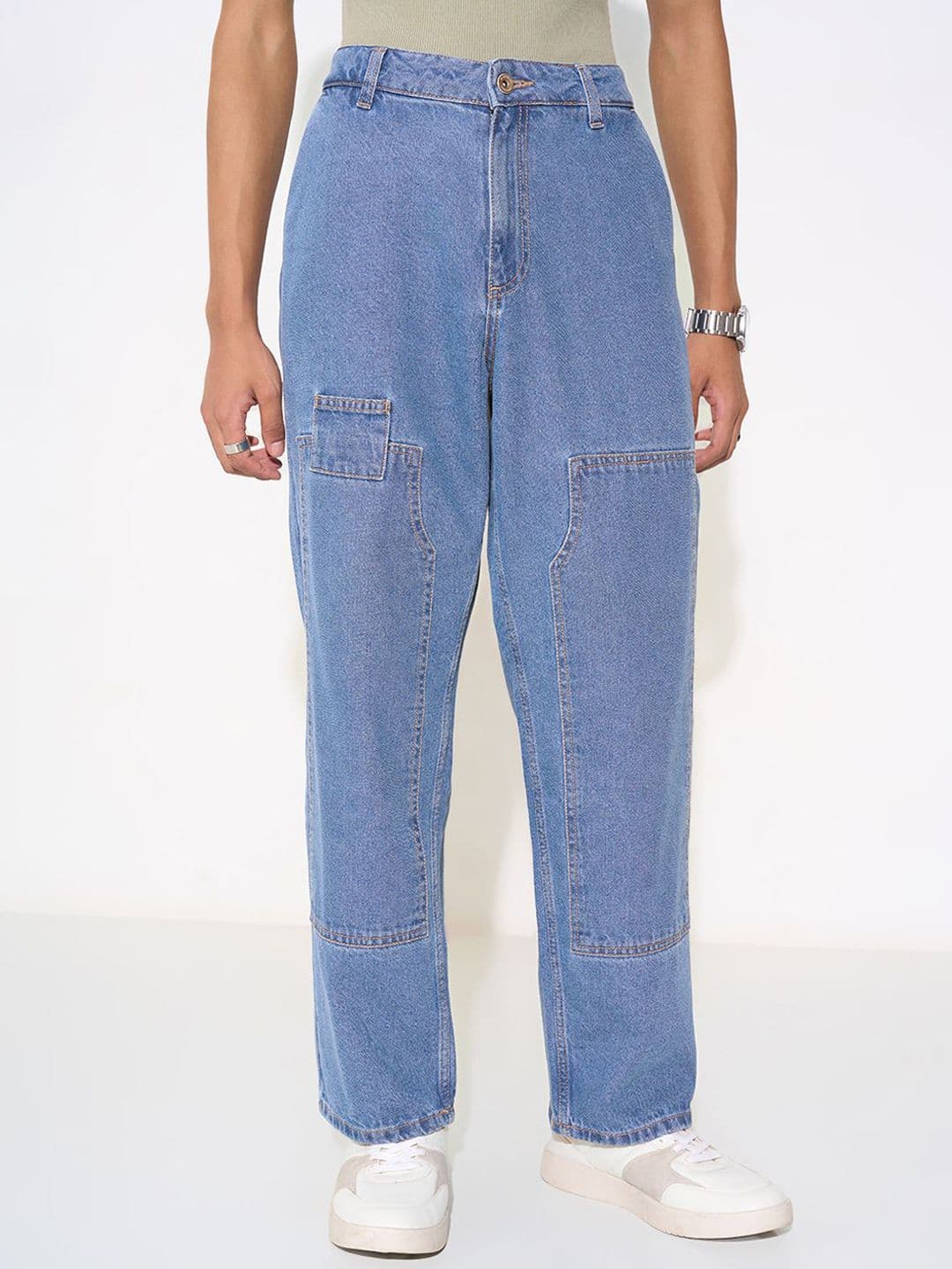 SF JEANS by Pantaloons Men Relaxed Fit High-Rise Light Fade Clean Look Regular Jeans - view 1