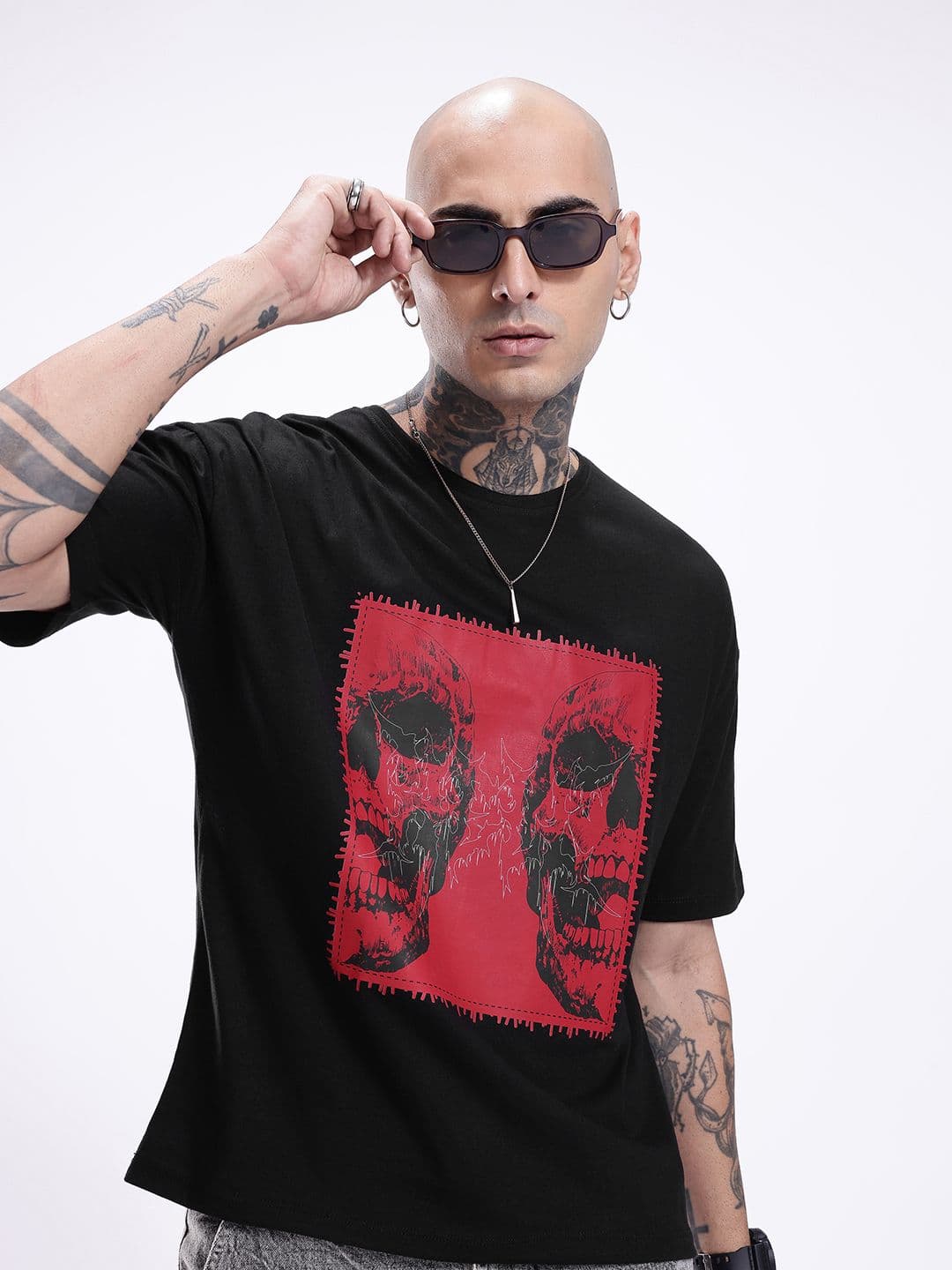 Kook N Keech Graphic Printed Drop-Shoulder Sleeves Pure Cotton Oversized T-shirt - view 1