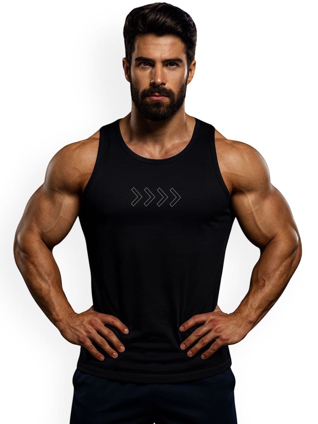 3Colors Men Snipe On Target Printed Scoop Neck Breathable Dri-Fit Gym Vest - view 1