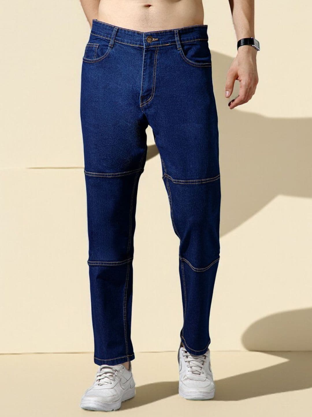R.Code by The Roadster Life Co. Men Straight Fit Panel Mid-Rise Stretchable Jeans - view 1