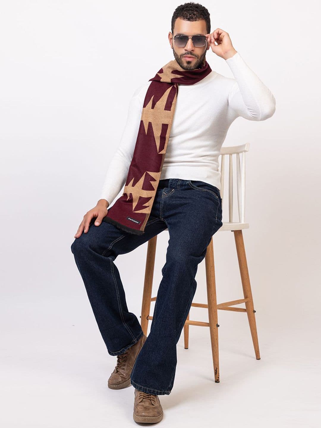 Amoldo Unisex Patterned Soft And Warm Winter Woolen Muffler - view 1