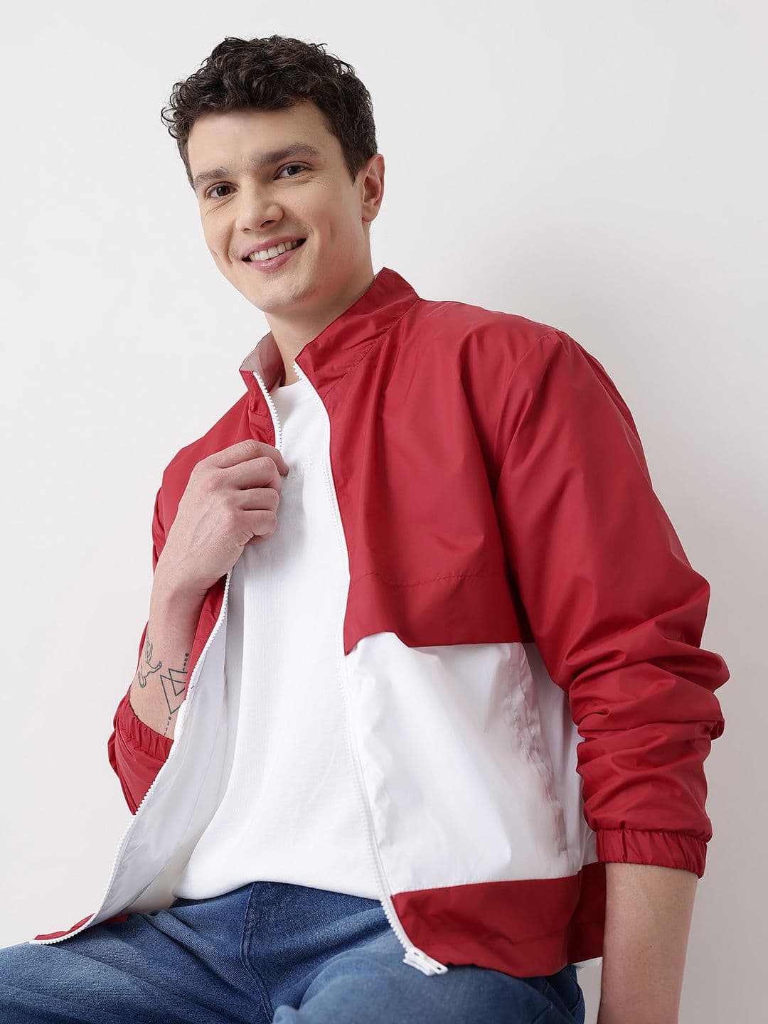 Mast & Harbour Mock Collar Colorblocked Tailored Jacket - view 1