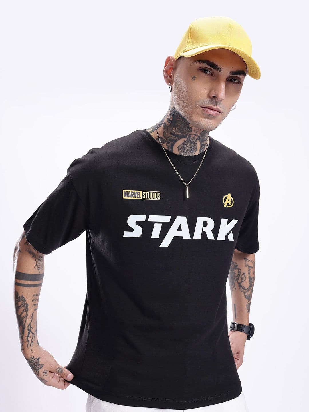 Kook N Keech Marvel Iron Man Printed Drop Shoulder Sleeves Pure Cotton T-shirt - view 1