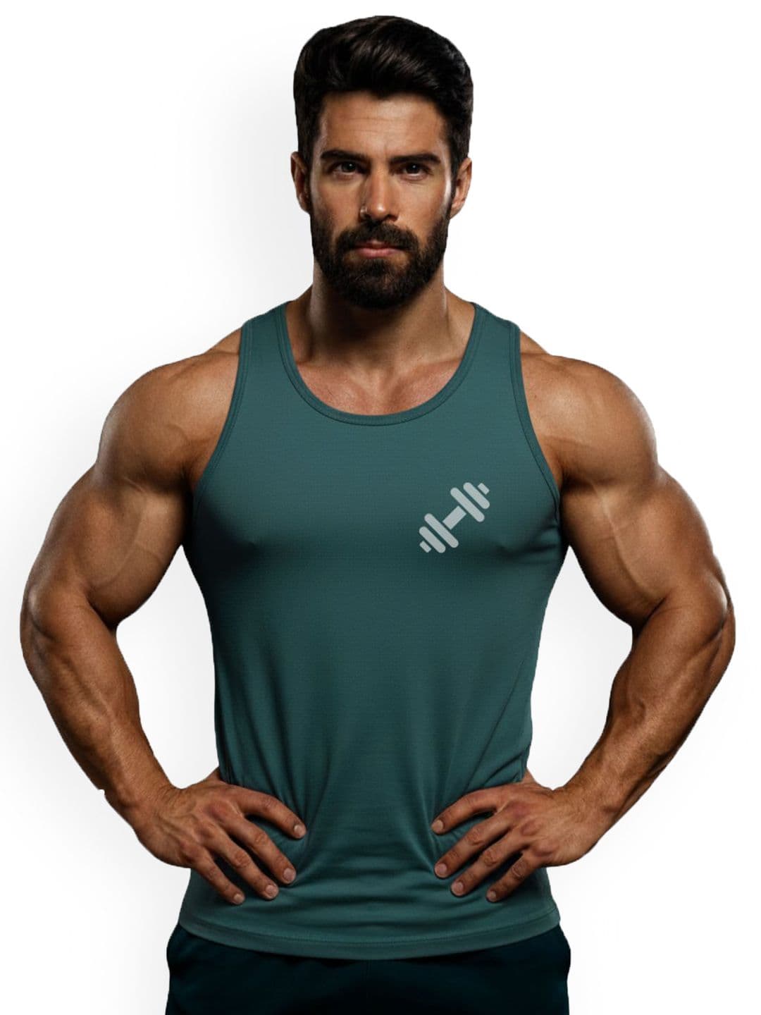 3Colors Men Gymrat Printed Scoop Neck Breathable Dri-Fit Gym Vest - view 1
