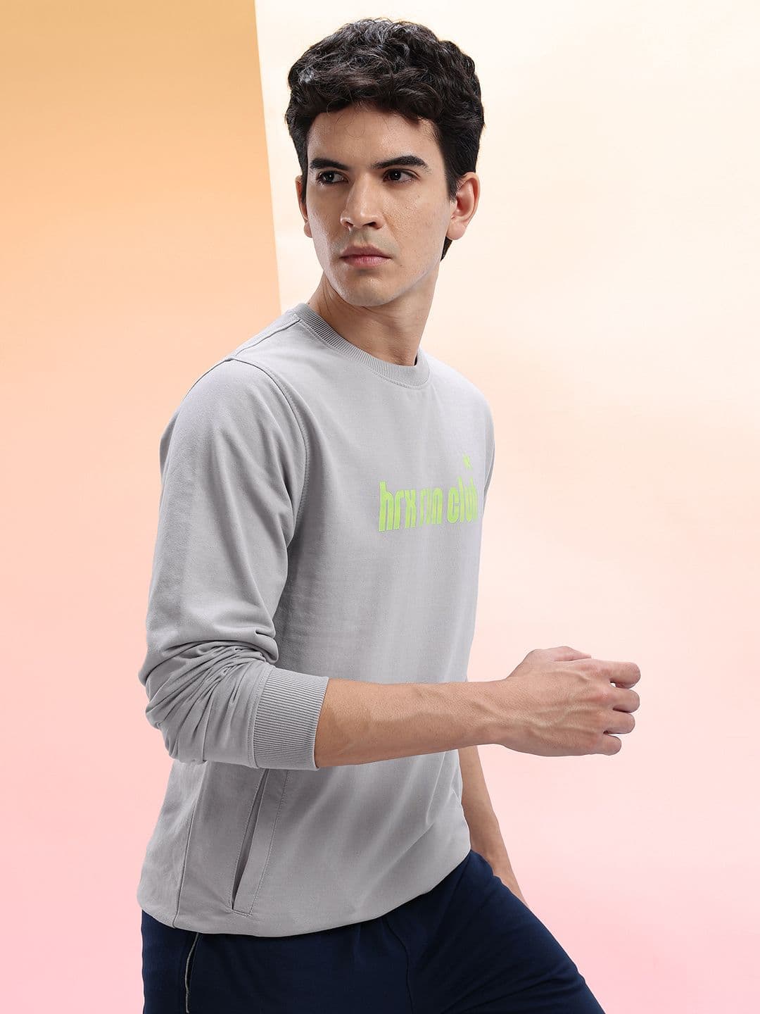 HRX by Hrithik Roshan Typography Printed Running Sweatshirt - view 1