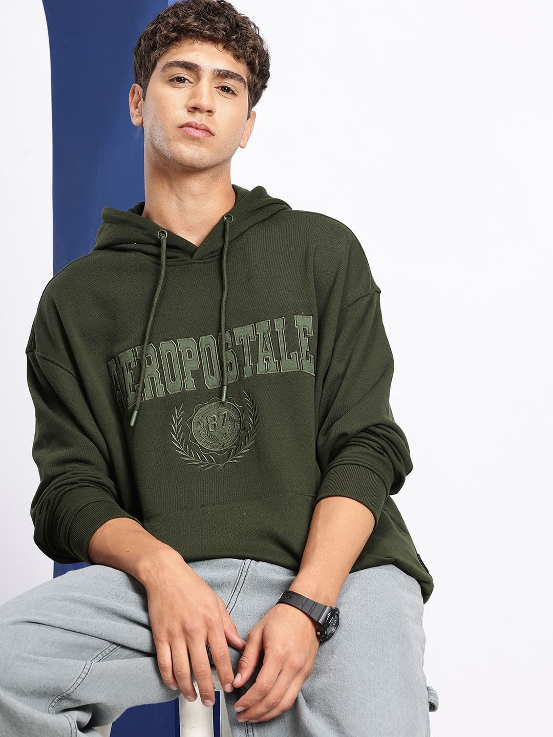 Aeropostale Typography Printed Hooded Sweatshirt - view 1