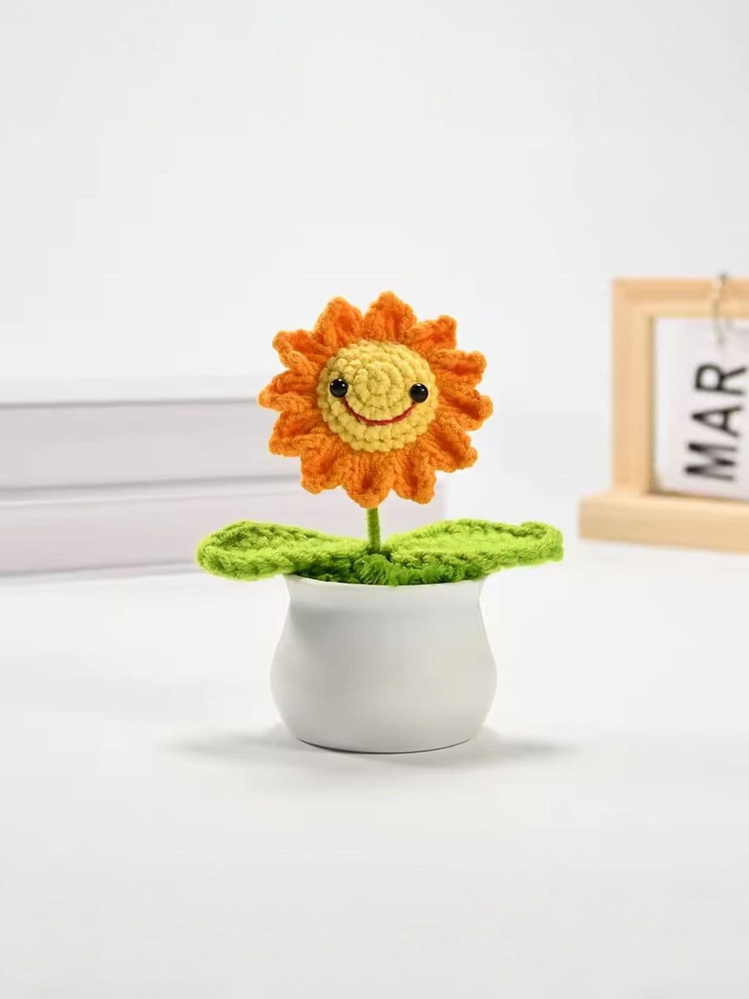 Ekhasa Orange 1 Pieces Sunflower Artificial Flower With Pot - view 1