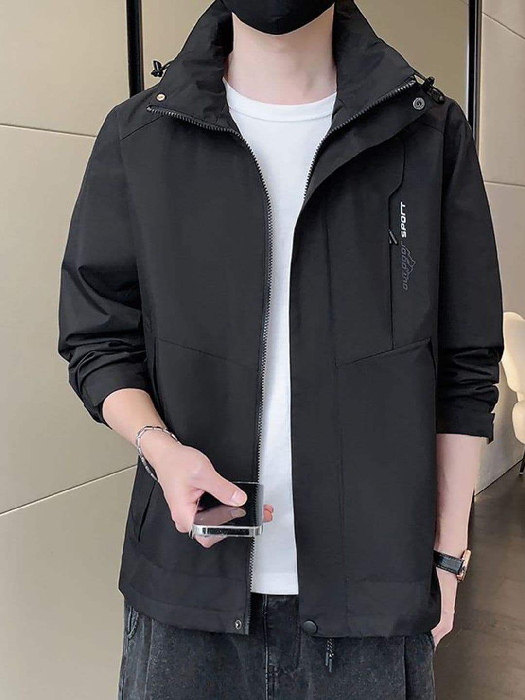 StyleCast x Revolte Men Stand Collar Open Front Jacket - view 1