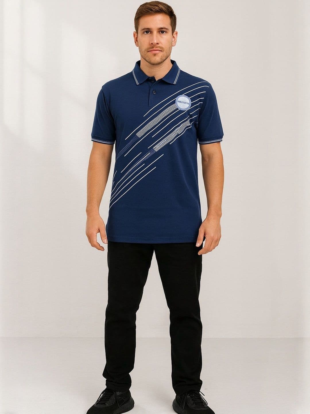 Dollar Men Printed Polo Collar T-shirt - view 1