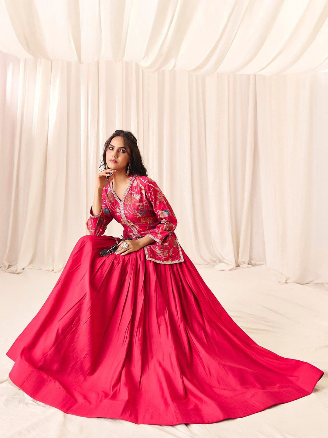MADHURAM Embroidered Ready To Wear Gotta Patti Lehenga & Choli - view 1