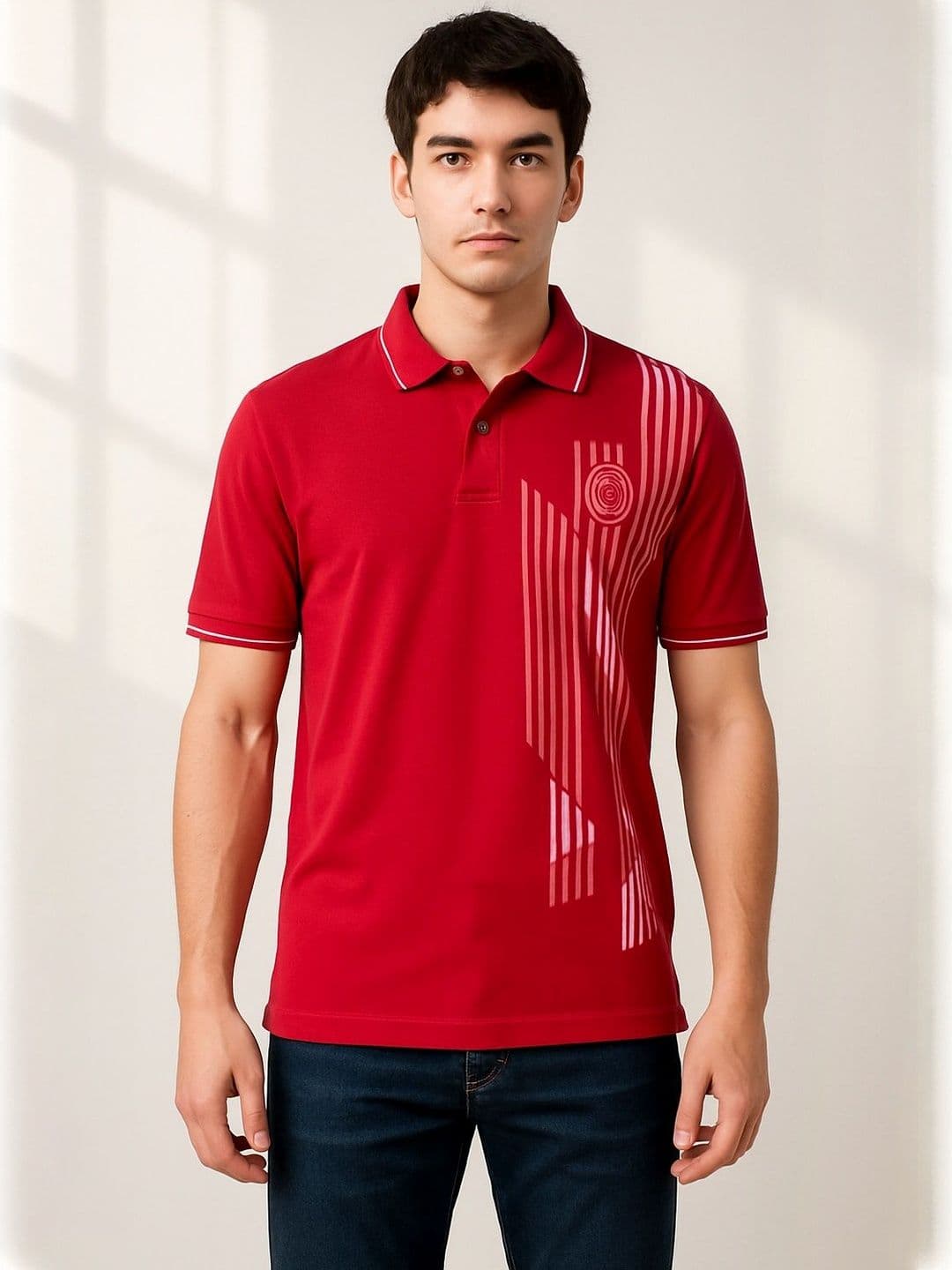 Dollar Men Printed Polo Collar T-shirt - view 1