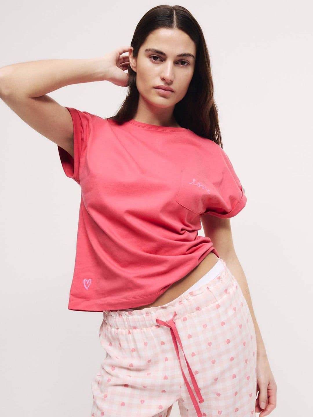 Marks & Spencer Pure Cotton Slogan Pyjama Top - view 1