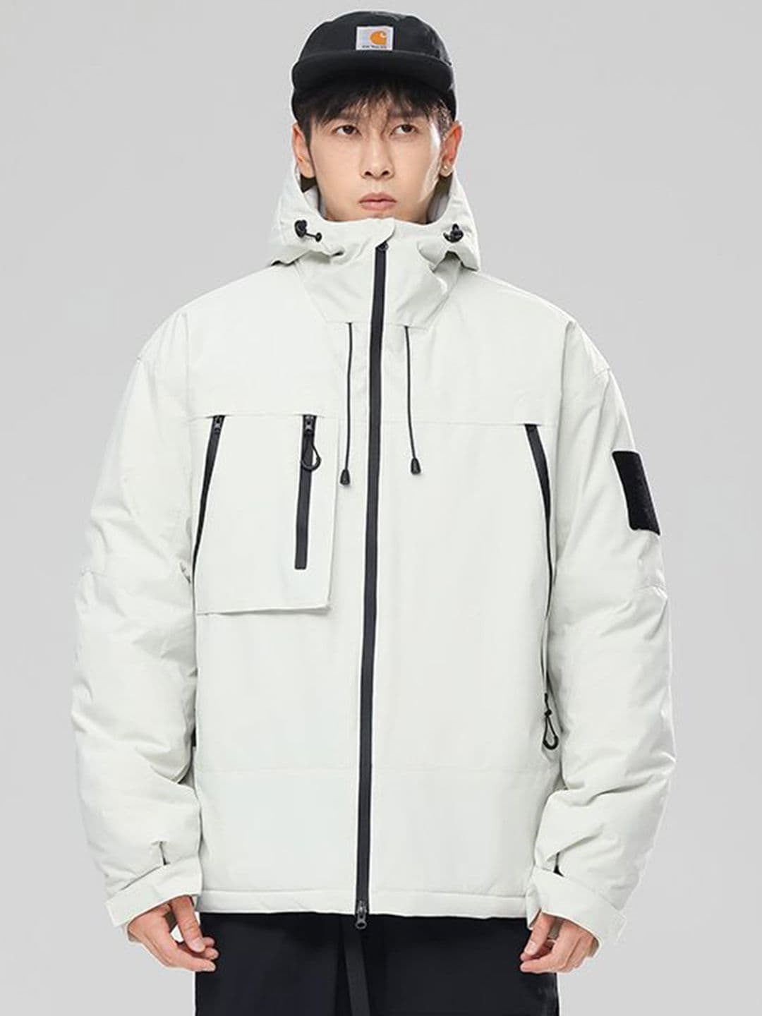 StyleCast x Revolte Off White Solid Insulator Padded Jacket with Hood - view 1