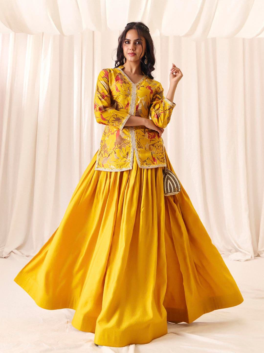 MADHURAM Embroidered Ready To Wear Gotta Patti Lehenga & Choli - view 1
