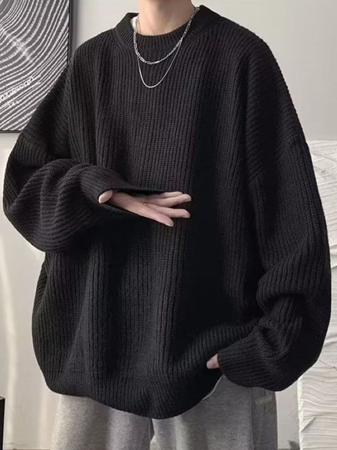 StyleCast Men Ribbed Longline Pullover - view 1