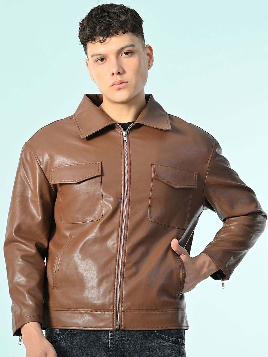TBOJ Long Sleeves Leather Jacket - view 1