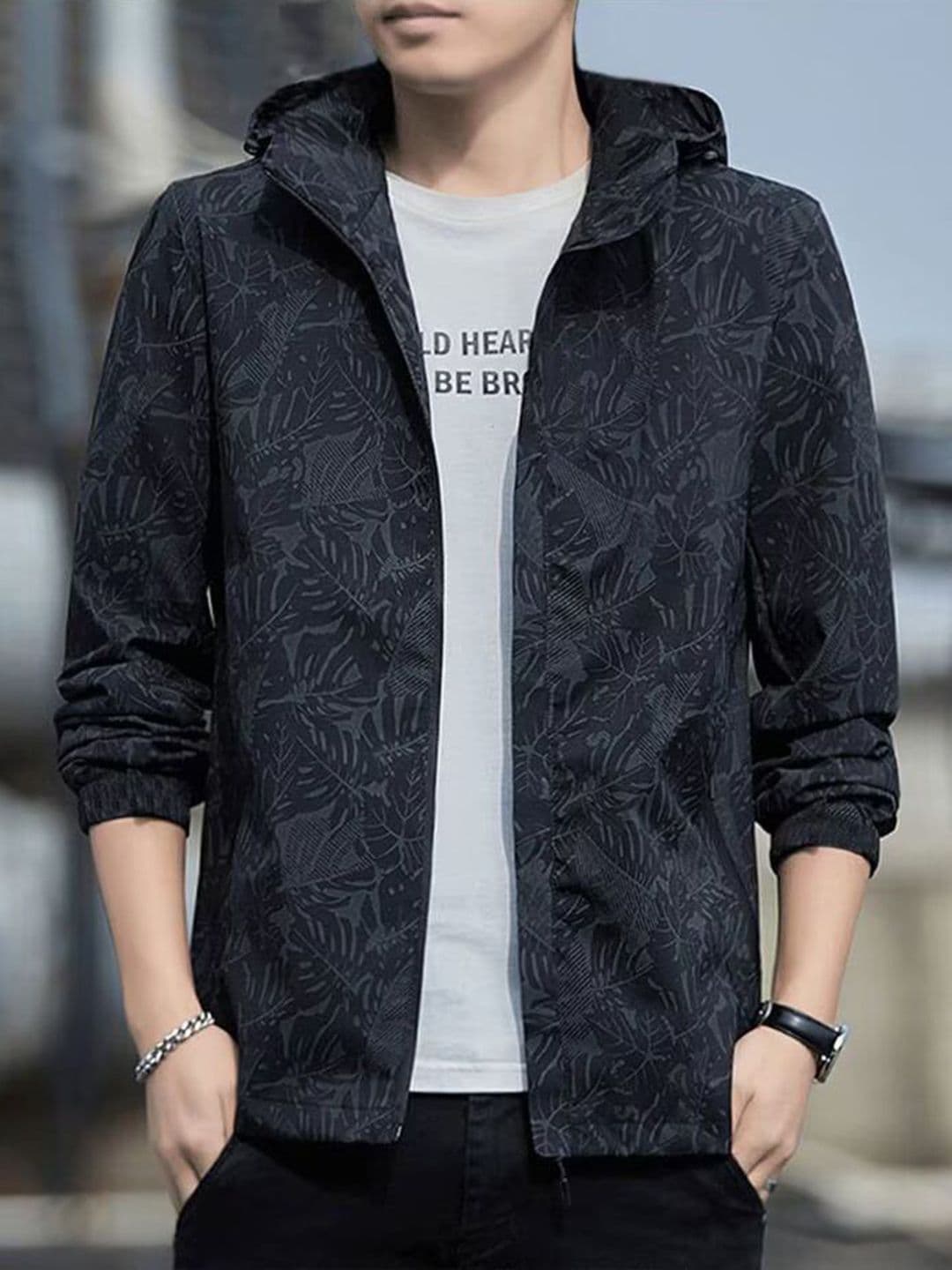 StyleCast x Revolte Men Floral Printed Open Front Jacket - view 1