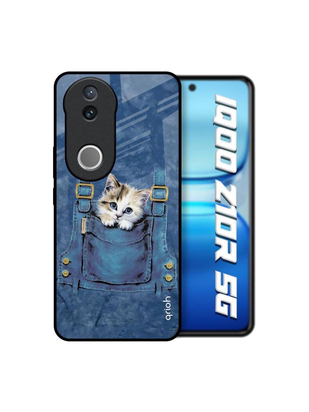 QRIOH Kitty In Pocket Glass Printed IQOO Z10R 5G Silicone Back Case - view 1