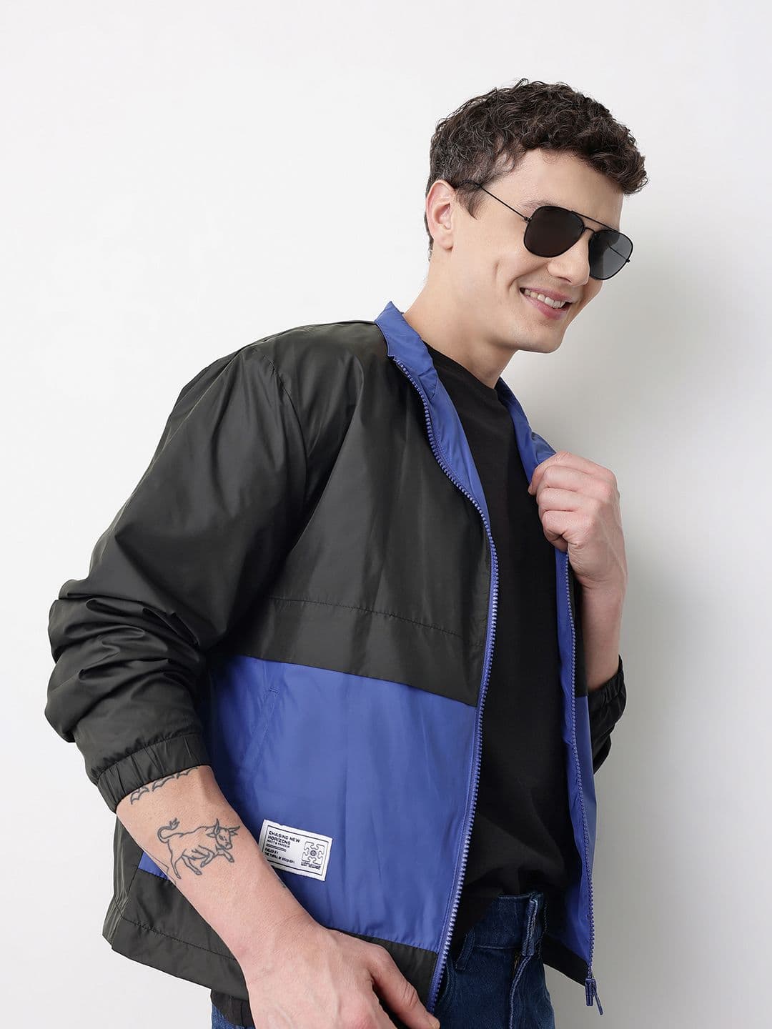 Mast & Harbour Mock Collar Colorblocked Tailored Jacket - view 1