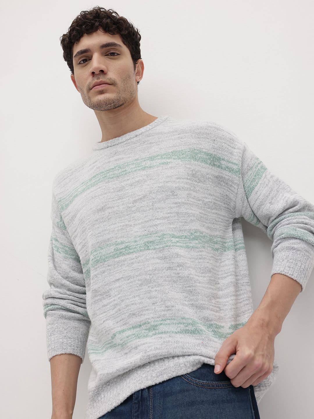The Roadster Life Co. Self Striped Pullover - view 1
