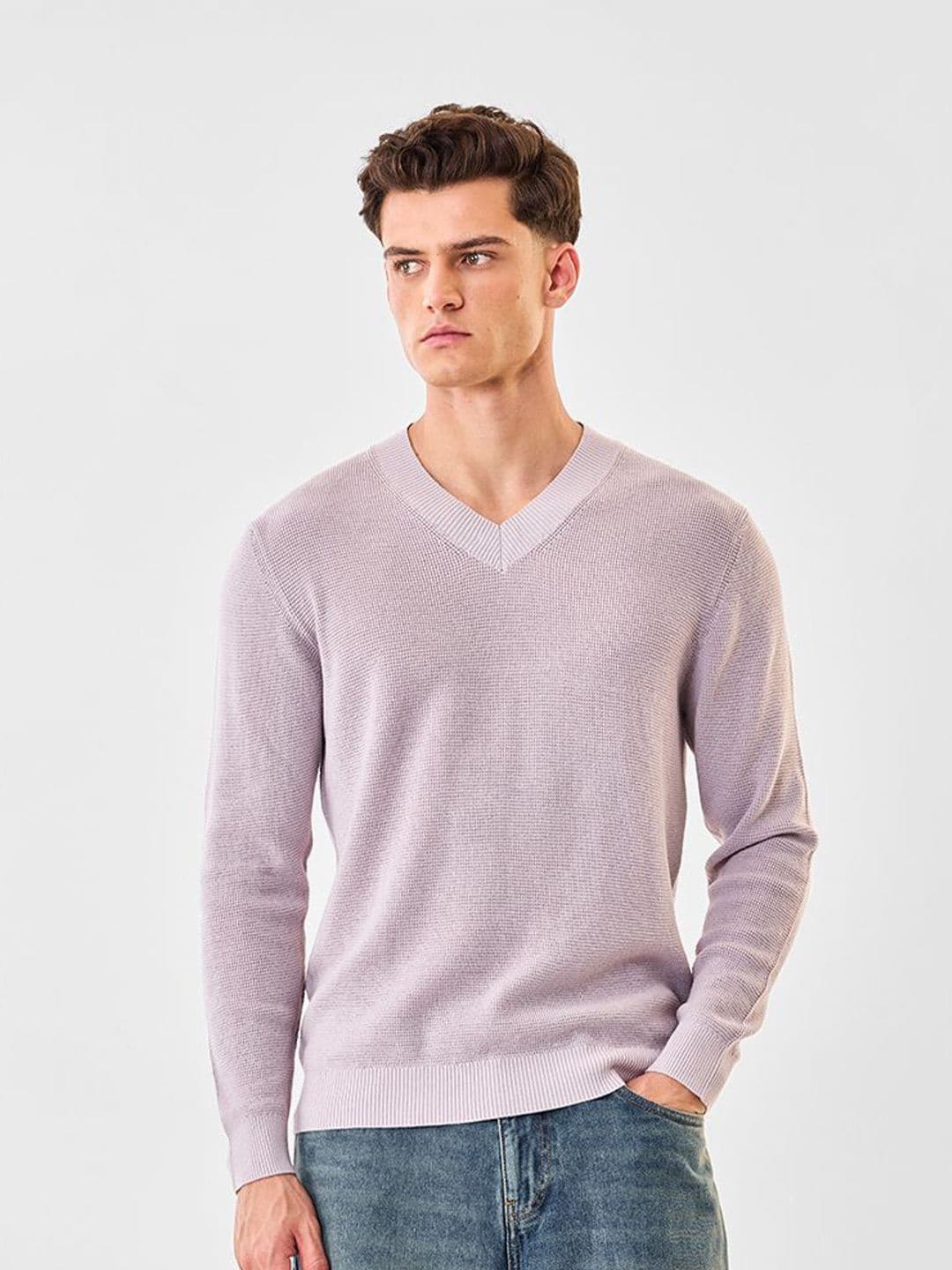 Snitch Men Ribbed V-Neck Long Sleeves lightweight Pullover - view 1
