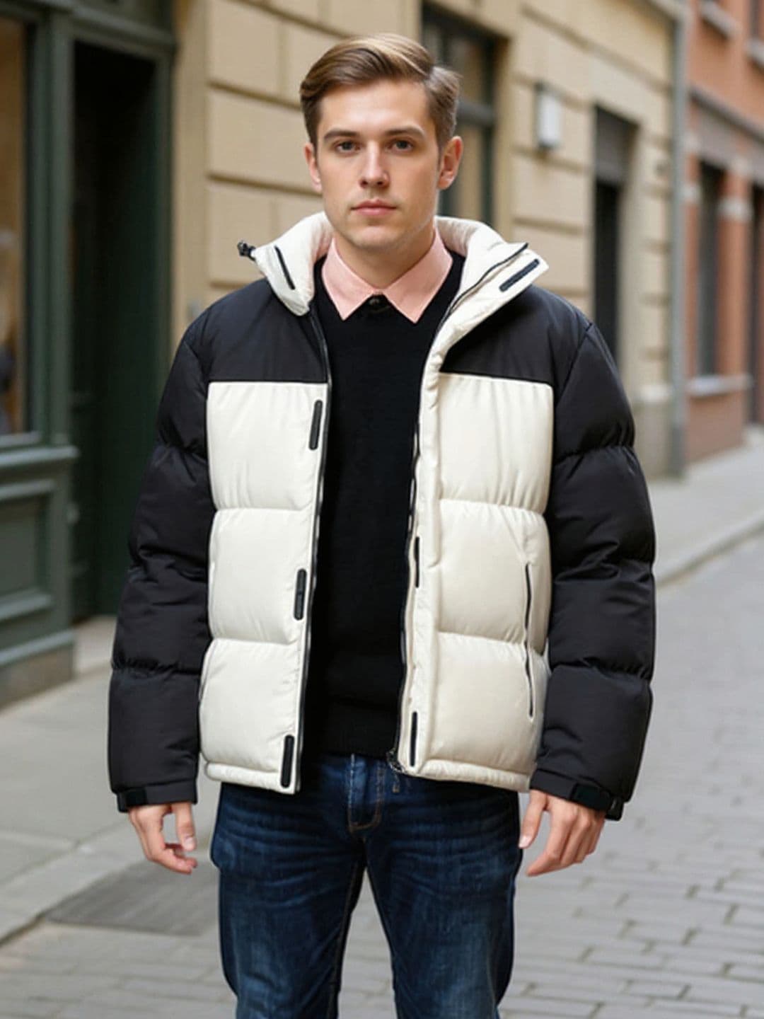Mast & Harbour Colourblocked Puffer Jacket - view 1