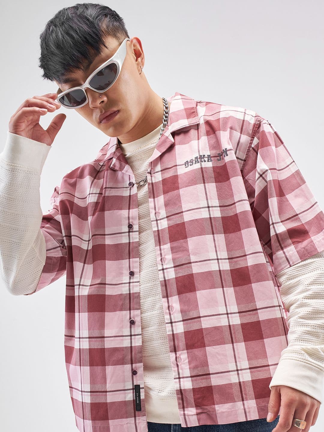 HIGHLANDER Men Relaxed Fit Checked Cuban Collar Cotton Casual Shirt - view 1