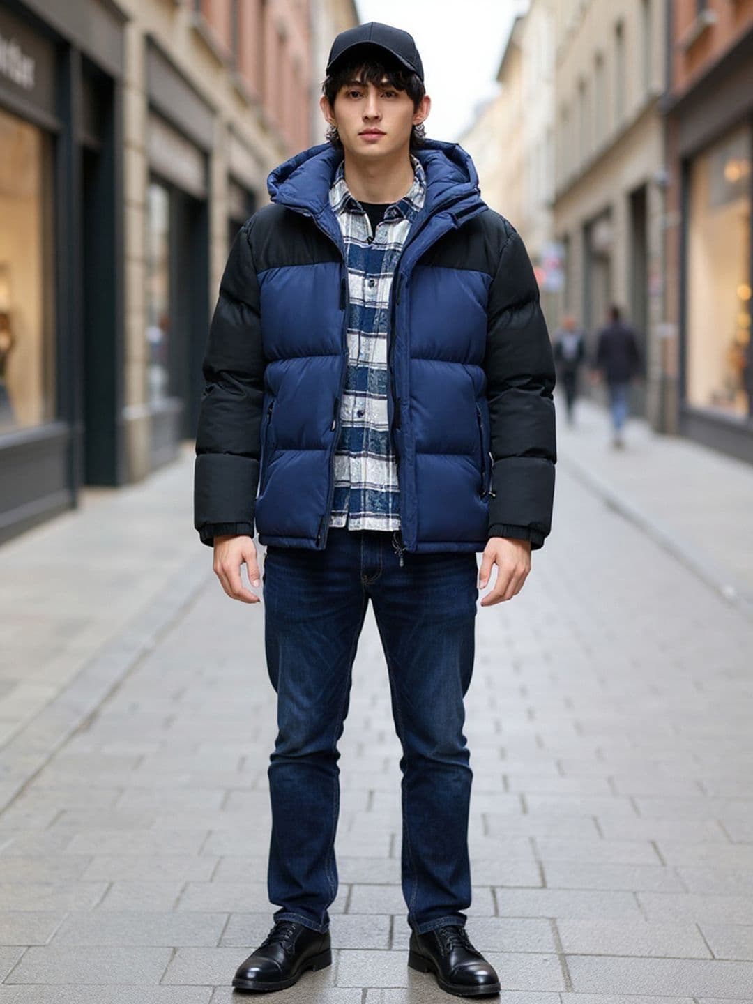 Mast & Harbour Colourblocked Shawl Collar Padded Jacket - view 1