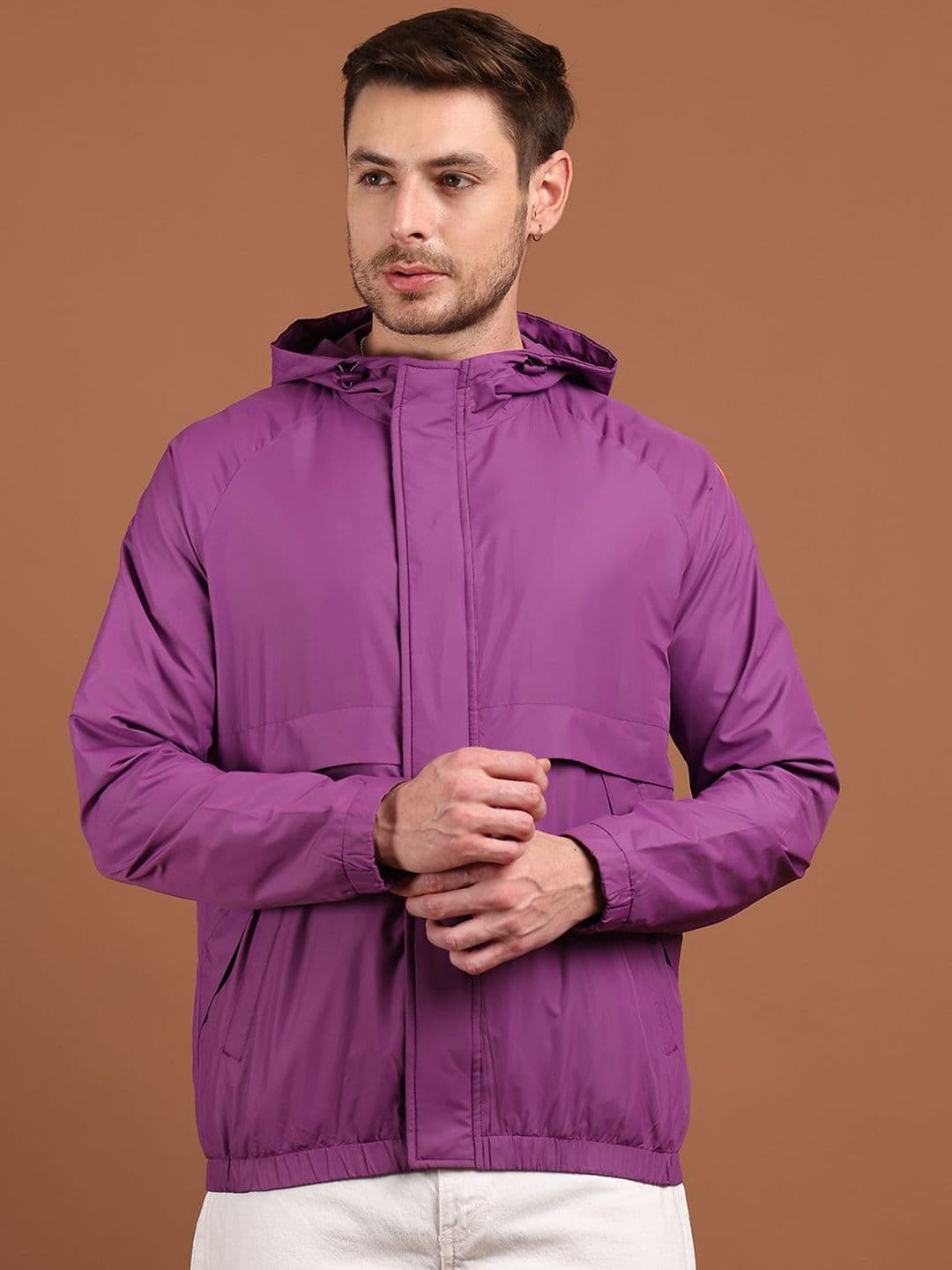 HOUSE OF VEDAS Men Hooded Solid Windcheater Puffer Jacket - view 1